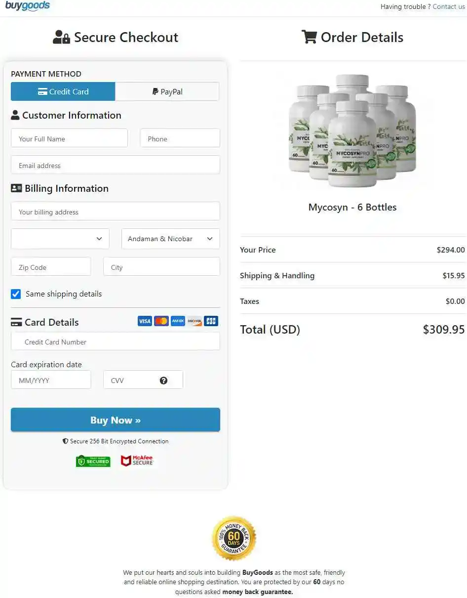 Mycosyn Pro Official Website Secure Order Page